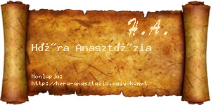 Héra Anasztázia névjegykártya